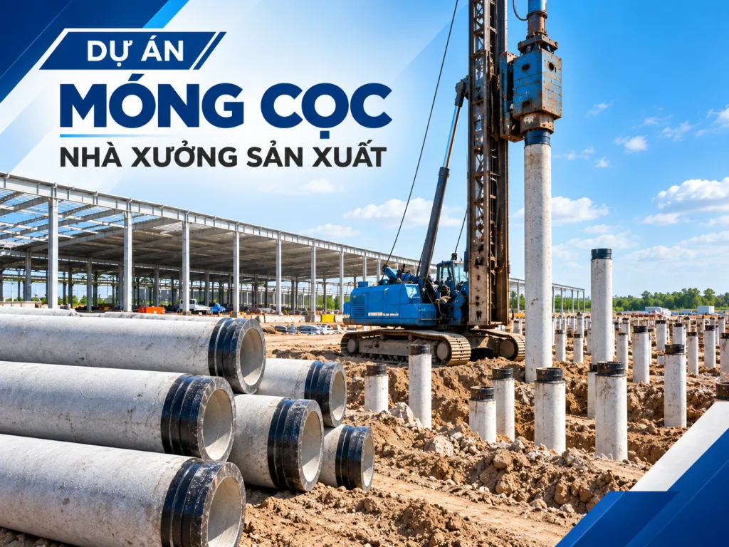 Móng cọc nhà xưởng sản xuất