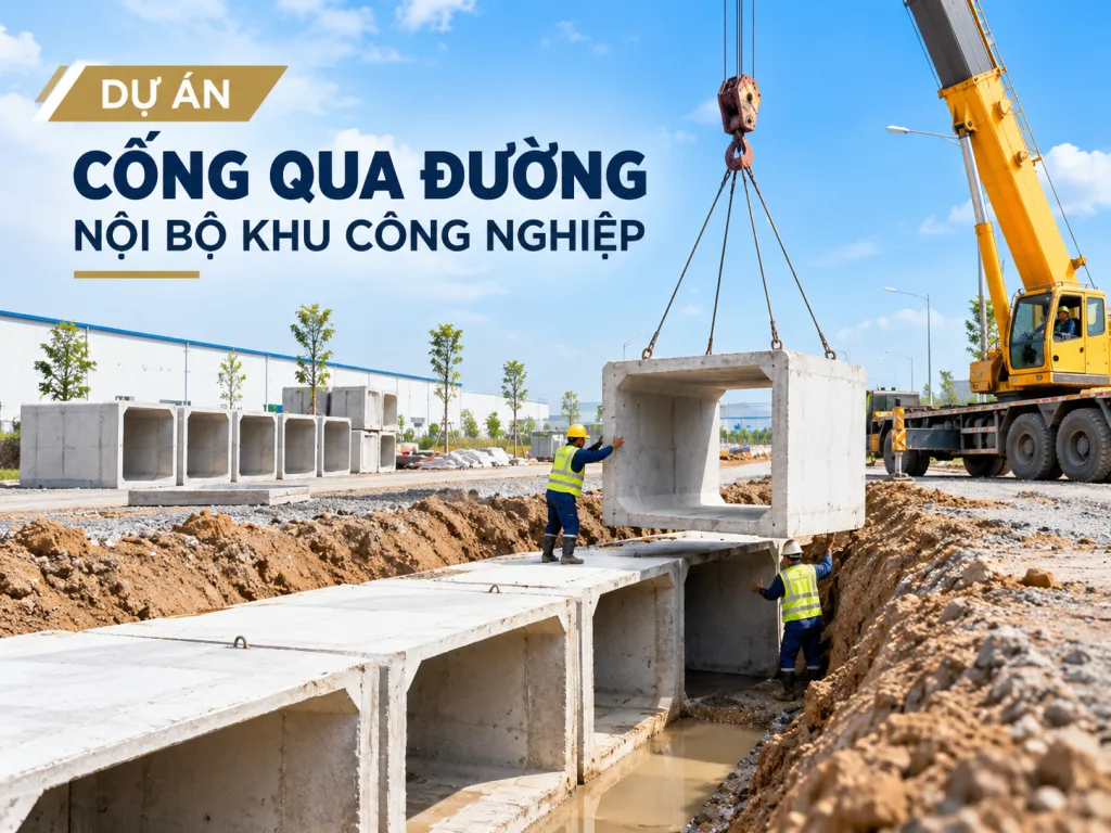 Cống qua đường nội bộ khu công nghiệp